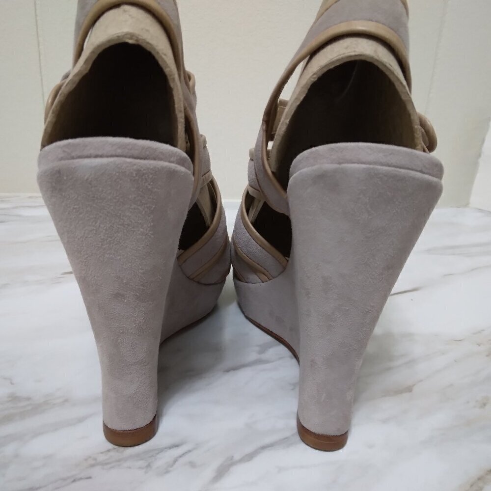 Alexandre Birman | Suede Slingback Wedge Platform Sandals | Sz 10 - Picture 5 of 13